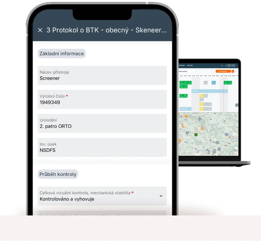 Montáž, servis a BTK kontrola zdravotnických zařízení s mWork365